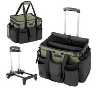 Large Cleaning Caddy for Cleaning Supplies Organizer, Rolling Cleaning Caddy Bags with Wheels for Housekeepers, Cleaning Carts on Wheels for Home Car Office Picnic