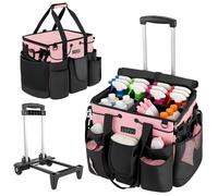 Large Cleaning Caddy for Cleaning Supplies Organizer, Rolling Cleaning Caddy Bags with Wheels for Housekeepers, Cleaning Carts on Wheels for Home Car Office Picnic