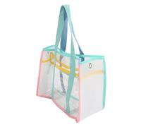 Large Clear Bag, Transparent Beach Bag, Clear Shoulder Bag for Travel, with Large Capacity for All Belongings, Ideal for Toy Storage (Blue Green)