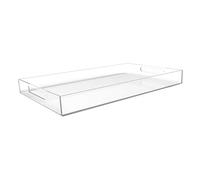 (Large, Clear),CLEAR SERVING TRAY,Spill Proof,50cm Large Premium Acrylic Tray for Coffee Table, Breakfast, Tea, Food, Butler,Decorative Display, Kitchen, Vanity Serve Tray with Handles by Vale Arbour