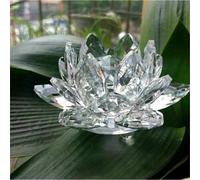 LARGE CLEAR CRYSTAL LOTUS FLOWER ORNAMENT WITH GIFT BOX