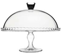 Large Clear Glass Cake Stand with Lid & Pedestal Cupcake Pastry Food Serving Display Plate