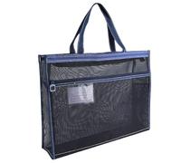Large Clear Mesh Vinyl Bag with Handle and Zipper, Waterproof Art Storage Bag, A3 Poster Storage Tote for Painting Teaching Material Art Work