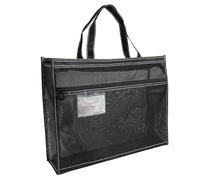 Large Clear Mesh Vinyl Bag with Handle and Zipper, Waterproof Art Storage Bag, A3 Poster Storage Tote for Painting Teaching Material Art Work
