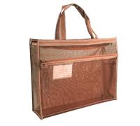 Large Clear Mesh Vinyl Bag with Handle and Zipper, Waterproof Art Storage Bag, A3 Poster Storage Tote for Painting Teaching Material Art Work
