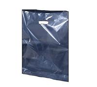 Large Clear Plastic Carrier Bags - 38cm x 46cm + 7cm Patch Varigauge Shopping Gift Boutique Party Fancy Bags - UKSTORE247 (50)