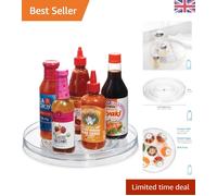 Large Clear Plastic Spice Carousel for Easy Access in Kitchen and Pantry