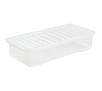 Large Clear Plastic Under Bed Storage Box Clear Stackable Containers 42 Litre