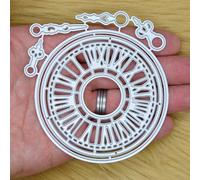 Large Clock & Hands Metal Cutting Dies Set - Roman Numeral Steampunk Clock Face Die, Carbon Steel Craft Dies for Card Making & Scrapbooking I8