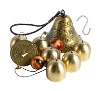 Large Clock Wind Chime With S-Shaped Hook - Retro Metal Decorative Pendants for Home, Stores, and Garden