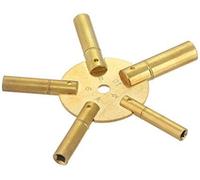 Large - Clock Winding Key - Brass (Even) Antique and Grandfather Key (Even) (5187)