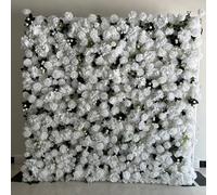 Large cloth-based artificial White Hydrangea Rose flower wallhandmade plant background wall, for shopping mall window/wedding background/Photography decoration(2 * 2m/6.56 * 6.56FT)