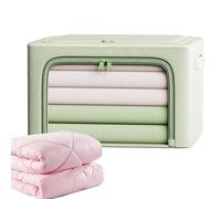 Large Clothes Storage Bag - Foldable Oxford Cloth Steel Frame Box | Stackable Zippered Organizer Basket For Closet Pantry Garage Bedroom Under Bed Rv Travel Camping Dorm College Moving