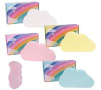 Large Cloud Rainbow Bath Bombs, Colorful Bubble Bath Fizz Set, Essential Oil Fizzer, Natural and Organic Bubble Bombs for Kids & Adults, Birthday, Party & Easter Gift (4Pcs)