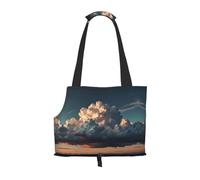 Large Clouds Printed pet Shoulder Bag - Foldable Design, Small cat and Dog Travel Bag