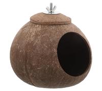 Large Coconut Shell Bird Nest Natural Safe Habitat for Parakeets and Parrots with Multi-bird Compatibility, Bird House for Balconies and Garden Use