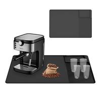 Large Coffee Machines Silicone Base Mat,Silicone Coffee Machine Waterproof Pad,Non-Slip Spillproof Design,Foldable Drain Board with Raised Edge,for Espresso Machine,Kitchen Countertop,Dish Drying Mat