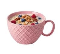 Large Coffee Mug 550ml, Ceramic Cereal Bowl with Handle,Geometric Embossed Soup Mug,Scandinavian Style Breakfast Cup,Microwave & Dishwasher Safe Jumbo Mug for Latte,Tea,Oatmeal,Porridge & Hot Drinks