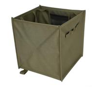 Large Collapsible Storage Box 40x40x40cm Windproof(Green) | Bottom ground stake loops, secures bin in strong winds, stable trash collection, safe storage
