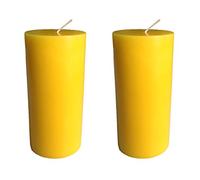 Large Collumino 120 Hour Solid Colour Pillar Candles Size 15 x 7cm (Yellow, 2 - Pack)