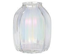 Large Colored Modern Glass Vase Irised Crystal Clear Glass Vase 21cm for Decorative Home Office Centerpieces Flowers Décor(Colored 21cm)