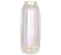 Large Colored Modern Glass Vase Irised Crystal Clear Glass Vase 32cm for Decorative Home Office Centerpieces Flowers Décor(Colored 32cm)