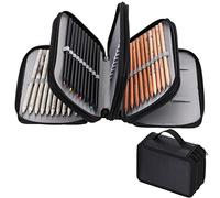 Large Colored Pencil Case High Capacity Zipper Pen Bag 72 Slots 4 Layers Pen Organiser Stationery Pouch Bag Case Paint Brush Holder Storage For Office Artist Sketch Drawing Pencils Holder