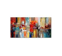 Large Colorful Bar Texture Canvas Print Modern Wall Art Poster Picture Red Maya Blue Orange Living Room Home Decor 40x80cm No frame