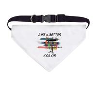 Large 'Colorful Brushstrokes of Life' Dog/Cat/Pet Bandana (PD00057006)