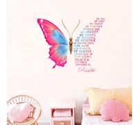 Large Colorful Inspirational Wall Stickers Quotes Vinyl Butterfly Wall Art Stickers Motivational Phrase Positive Saying Wall Stickers for Kids Girls Classroom Playroom Bedroom Living Room Wall Decor