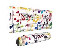 Large Colorful Music Notes Print Mouse Pad Office Desk Mat Keyboard pad for Gaming Office&Home,11.8 x 31.5 in