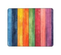Large Colorful Stripes Gaming Mouse Pad for Keyboard & Mouse Desk Mat, Waterproof Protection, Rubber Non-Slip Base, Detailed Sewn Border, 9.5 x 7.9 in, Smooth Control