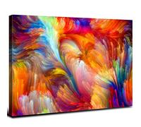 Large Colorful Wall Art Abstract Pictures Wall Decor for Living Room Kitchen Office 24x36”, Aesthetic Poster Canvas Prints Splash Rainbow Colored Painting Contemporary Artwork Framed Home Decorations