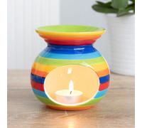 Large Colourful Rainbow Stripe Oil Burner