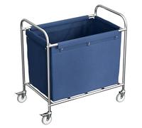 Large Commercial Laundry Cart with Wheels 400L,Industrial Laundry Trolley with Armrests and Removable Waterproof Lined Basket,Heavy Duty Rolling Laundry Basket for laundromats,Hospital and Hetels