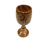 Large Communion Wine Goblet - Chalice Olive Wood (6 Inches Large) by Bethlehem Gifts TM