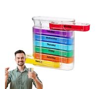 Large Compartment Pill Box Monthly Medication Organizer - Pill Box - 4 Compartment Daily Medicine Organizer, Weekly Pill Organizer for Evening Use