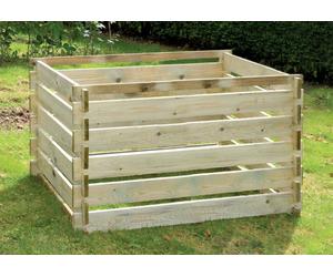 Large Compost Bin Wooden Slats Composter Garden Waste Easy Use Composting 1575L