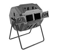 Large Composting Tumbler - Dual Rotating Outdoor Garden Compost Bin, BPA Free/Easy Turn/Enough Height/Heavy Duty Capacity Composter(43 Gallon,Black)
