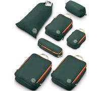Large Compression Packing Cubes for Travel-Packing Cube Luggage Organizers 7 Piece Set for Checked Luggage-Ultralight, Expandable/Compression Bags by TRIPPED Travel Gear (Green/Orange)