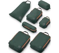 Large Compression Packing Cubes for Travel-Packing Cube Luggage Organizers 7 Piece Set for Checked Luggage-Ultralight, Expandable/Compression Bags by TRIPPED Travel Gear (Green and Brown)