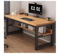 Large Computer Desk with Storage Shelves - Easy Assembly Black/White Writing Table for Home Office & Study - Versatile Business Furniture (B1 31.5"x25")