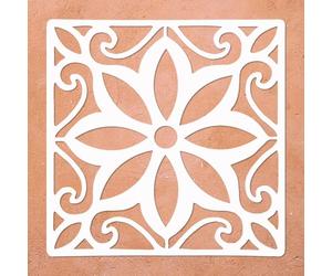 Large Concrete Floor Tile Stencils 12x12 Inches Reusable Mexican Stencil Sunflower Stencil for Painting Floors, Tiles, Walkway, Patio, Porch, Concrete Floor, 2-Pack