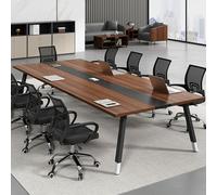 Large Conference Training Table for 610 People 60x40MM Thick Steel Frame HeavyDuty Strong LoadBearing Ideal for Home Office & Business Meetings (Chairs Not Included Dark Walnut)
