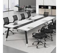 Large Conference Training Table for 610 People 60x40MM Thick Steel Frame Strong LoadBearing Ideal for Home Office & Business Meetings White Finish (Chairs Not Included)
