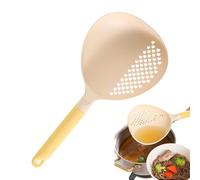Large Cooking Spoon - Silicone Handle Large Ladle | Draining Colander Kitchen Utensil Tool | for Home Restaurant Dorm Filtering Noodle Pasta Dumpling Fruit Vegetable Soup Broth Straining