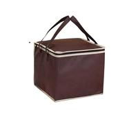 large cool bag， Foldable Cake Cooler Bag Ice Pack Portable Pearl Cotton Thermal Insulated Bags Waterproof Picnic Food Delivery(Brown,8 Inch)