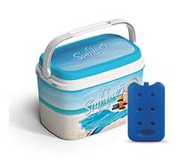Large Cooler Box Camping Beach Lunch Picnic Insulated Food Freezer Box With 3 Ice Packs (Beach)