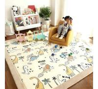 Large Coral Velvet Baby Play Mat 2cm 60 x 100 cm, Memory Foam Area Rug, Playmat for Floor with Non-Slip Backing for Crawling, Area Rug Kids Rug Easy Care Rug, Non-slip Living Room Floor Carpet