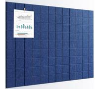 Large Cork Board, 12 Pack Felt Wall Tiles with Safe Removable Adhesive, Bulletin Board for Office, Pin Tack Corkboard for Quilting Design & Dart Wall Protector 48" x 36" - Blue